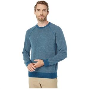 Vince Men's Birdseye Blue Long Sleeve Raglan Wool Cashmere Crewneck Sweater